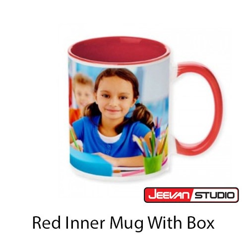 Red inner color mug with box