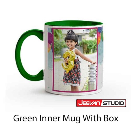 Green inner color mug with box